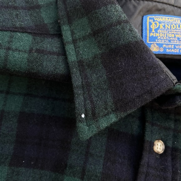 Vintage Pendleton Board Shirt Blackwatch Blue Green Plaid‎ Size L Long Sleeve - Picture 5 of 10